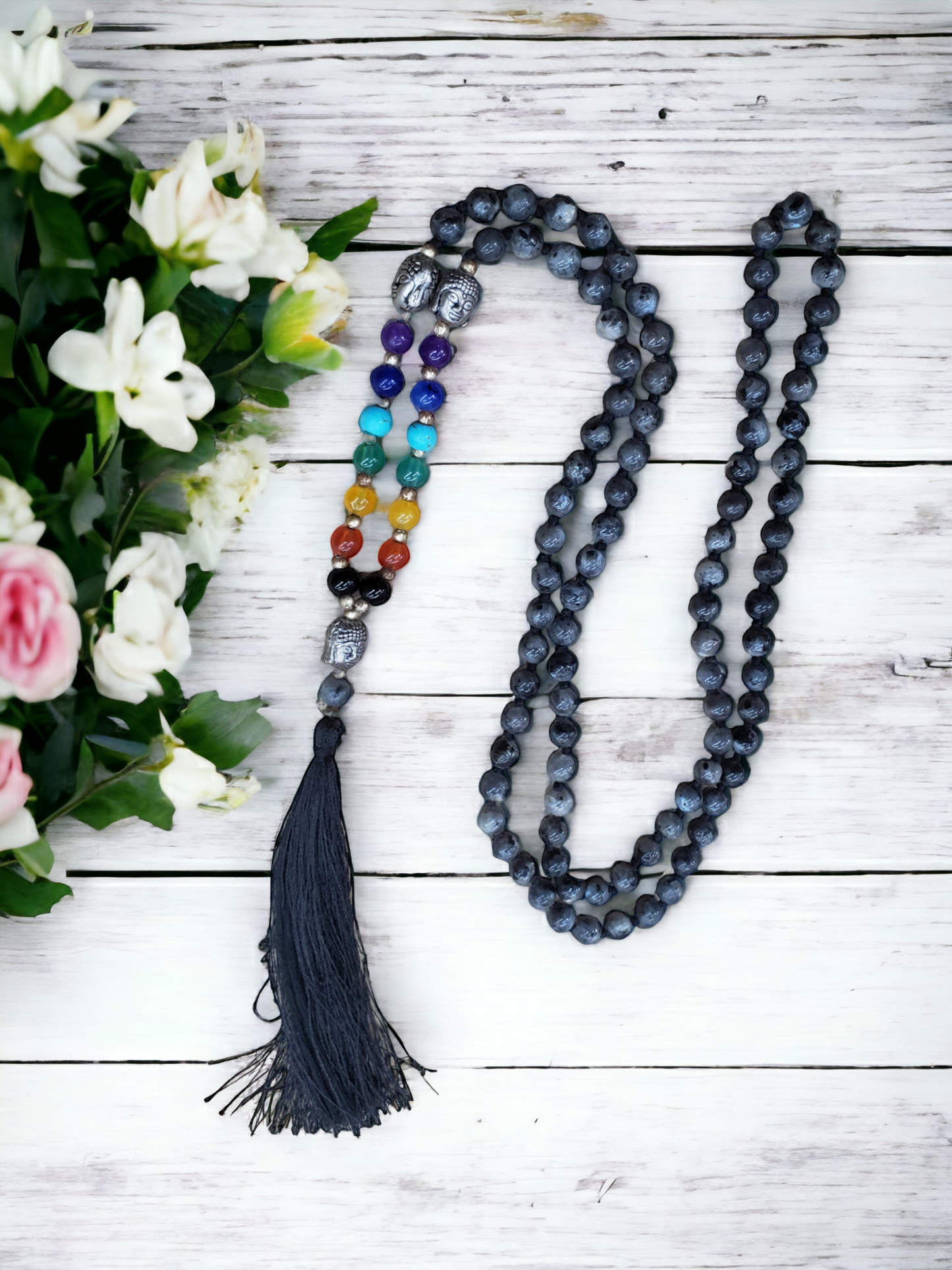 Black Onyx beaded necklace