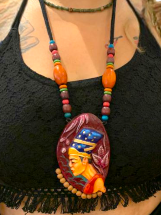 Clay necklace Egyptian Goddess