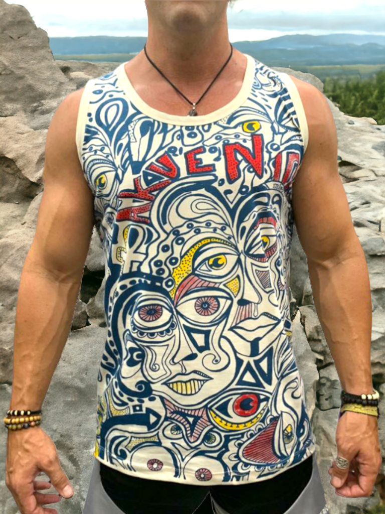 Abstract art sleeveless shirt