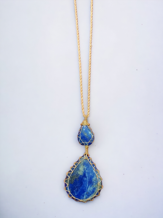 Lapis Lazuli Handmade Necklace double stone