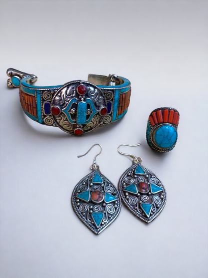 HANDMADE Tibetan Jewelry TRIBAL look set