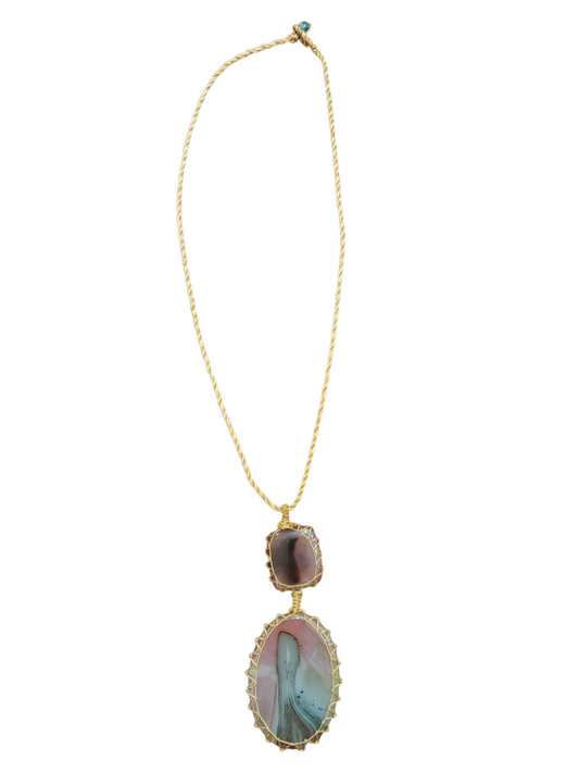 Beautiful stone necklace onyx