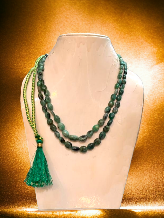 Emerald double necklace HANDMADE