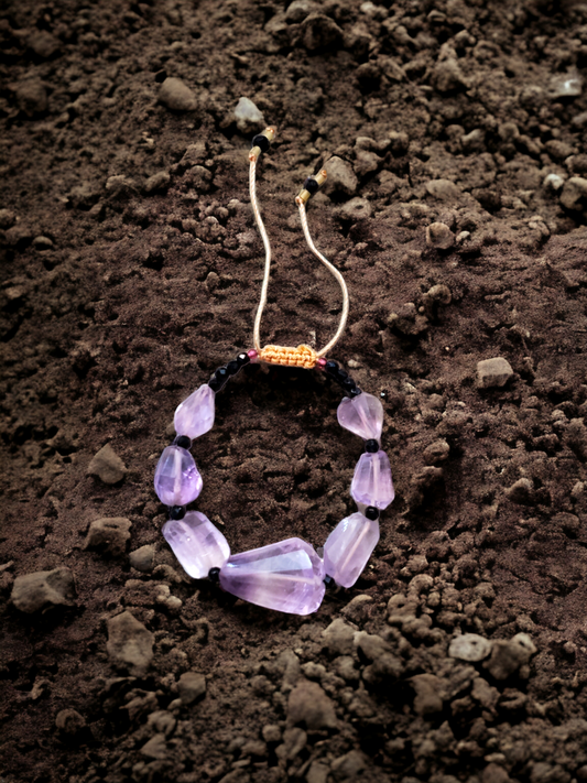 Amethyst bracelet for little wrists