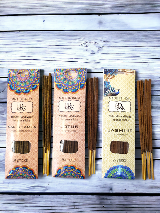 Tri-pack Hand-rolled NATURAL incense toxin-free for Mood & Focus