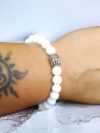 Howlite Bracelet with buddha amulet