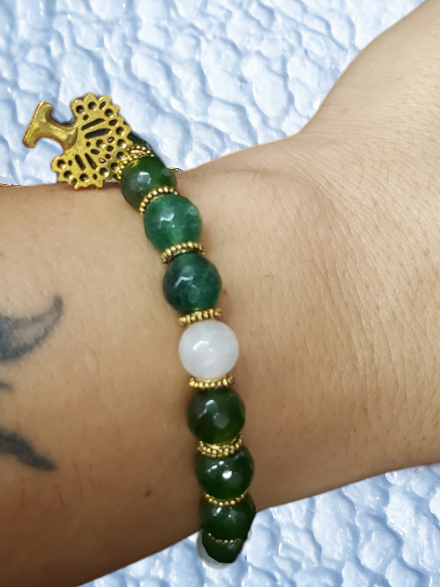 Jade with Moonstone Bracelet with amulets