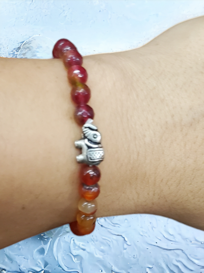 Red Jasper Bracelet with Buddha Amulet