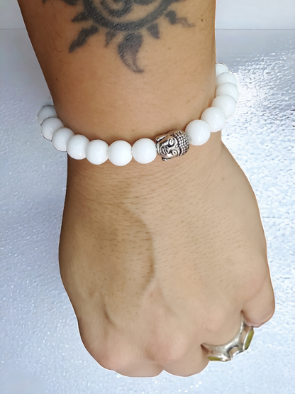 Howlite Bracelet with buddha amulet