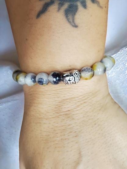 Agate Bracelet with buddha amulet