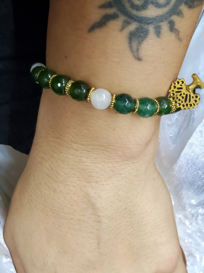 Jade with Moonstone Bracelet with amulets