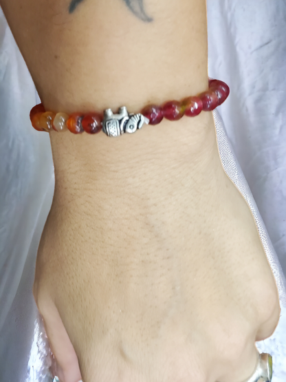 Red Jasper Bracelet with Buddha Amulet