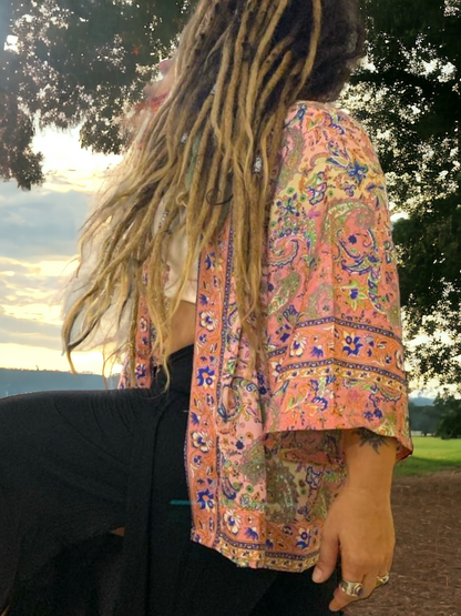 Pink Kimono Recycled/cruelty-free material