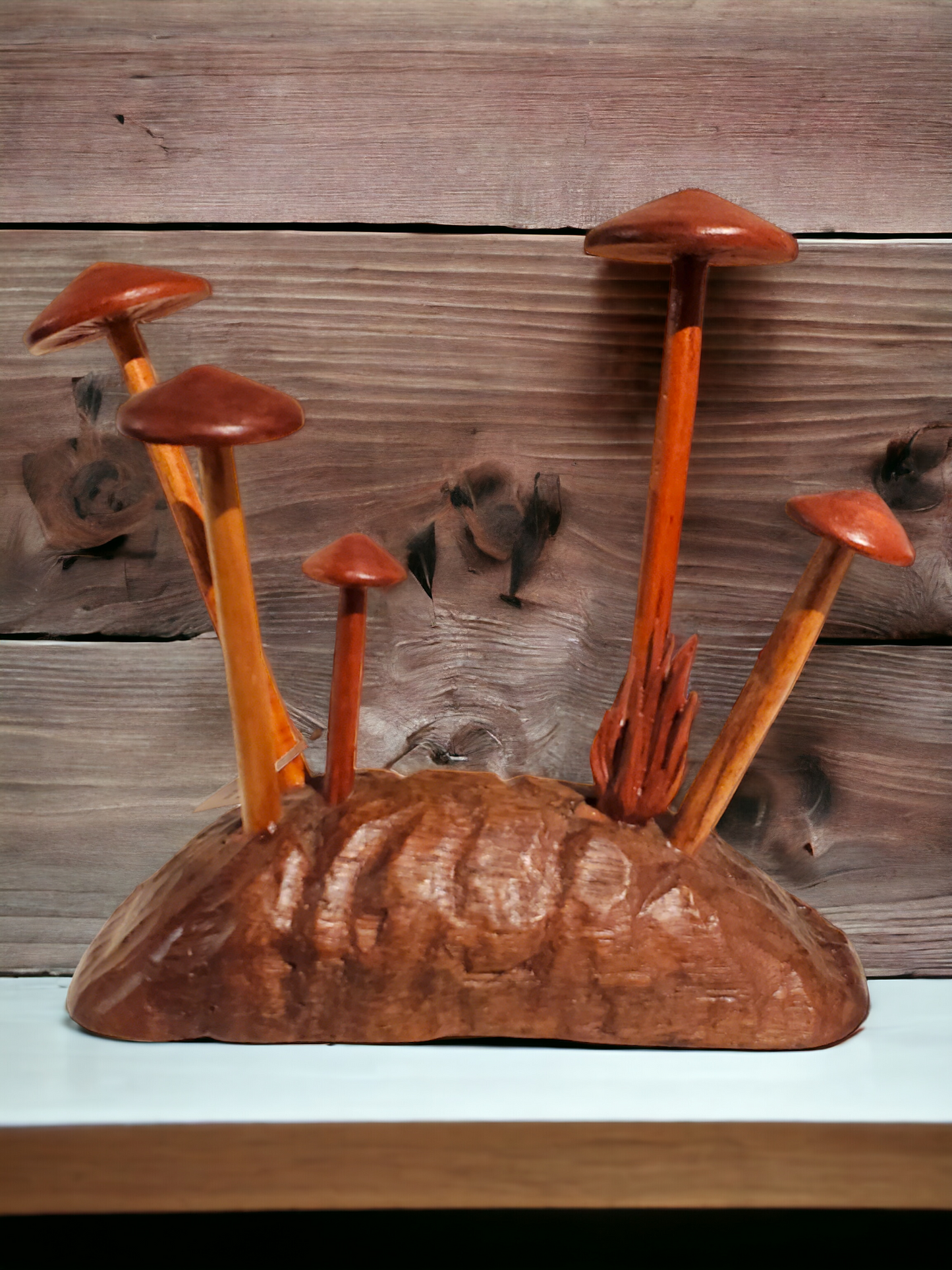 E-Mushroom Teak decor HANDMADE