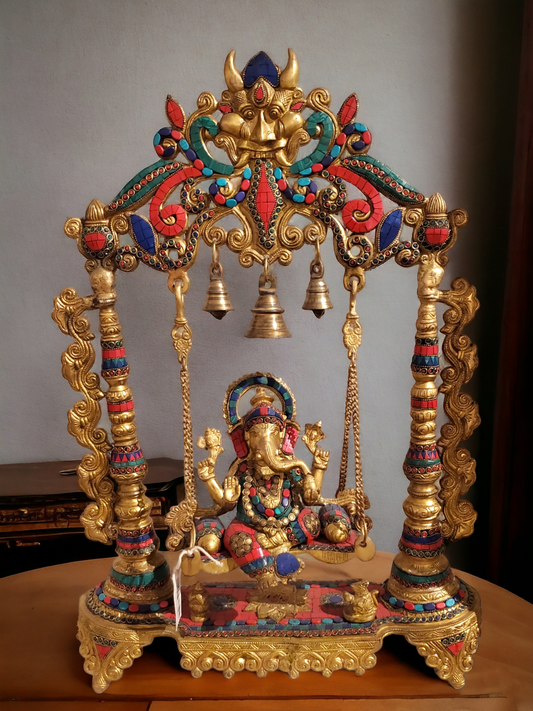 Brass swinging Ganesha Handmade