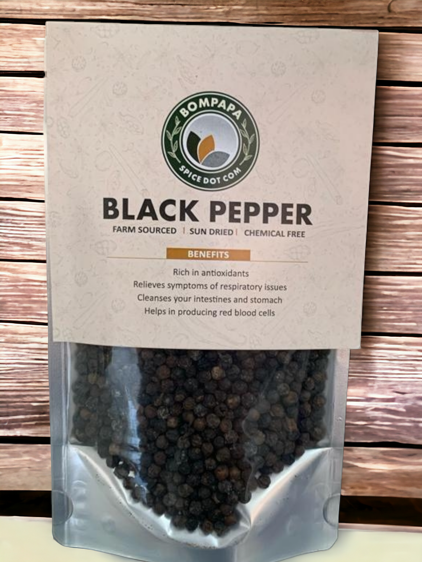 Black pepper chemical-free sun dried