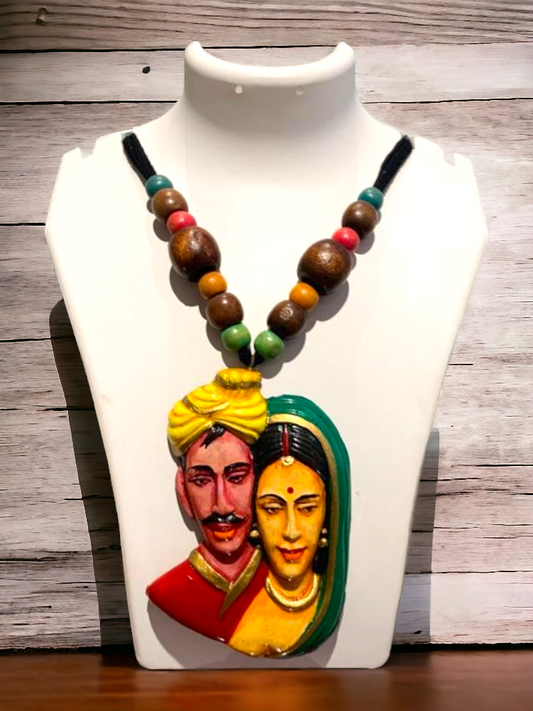 Clay necklace traditional Indian couple
