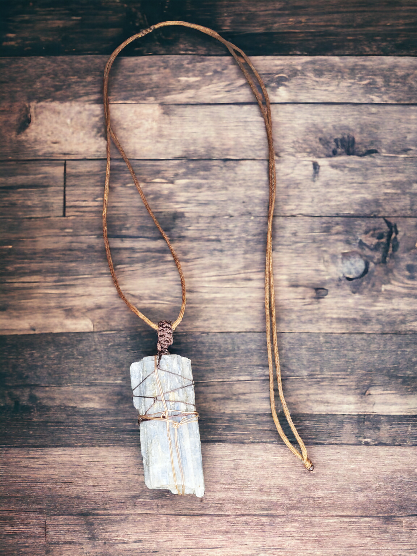 Kyanite and Copper pendant HANDMADE