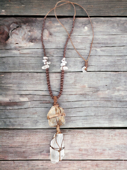 Double power Copper & Tibetan Quartz Necklace