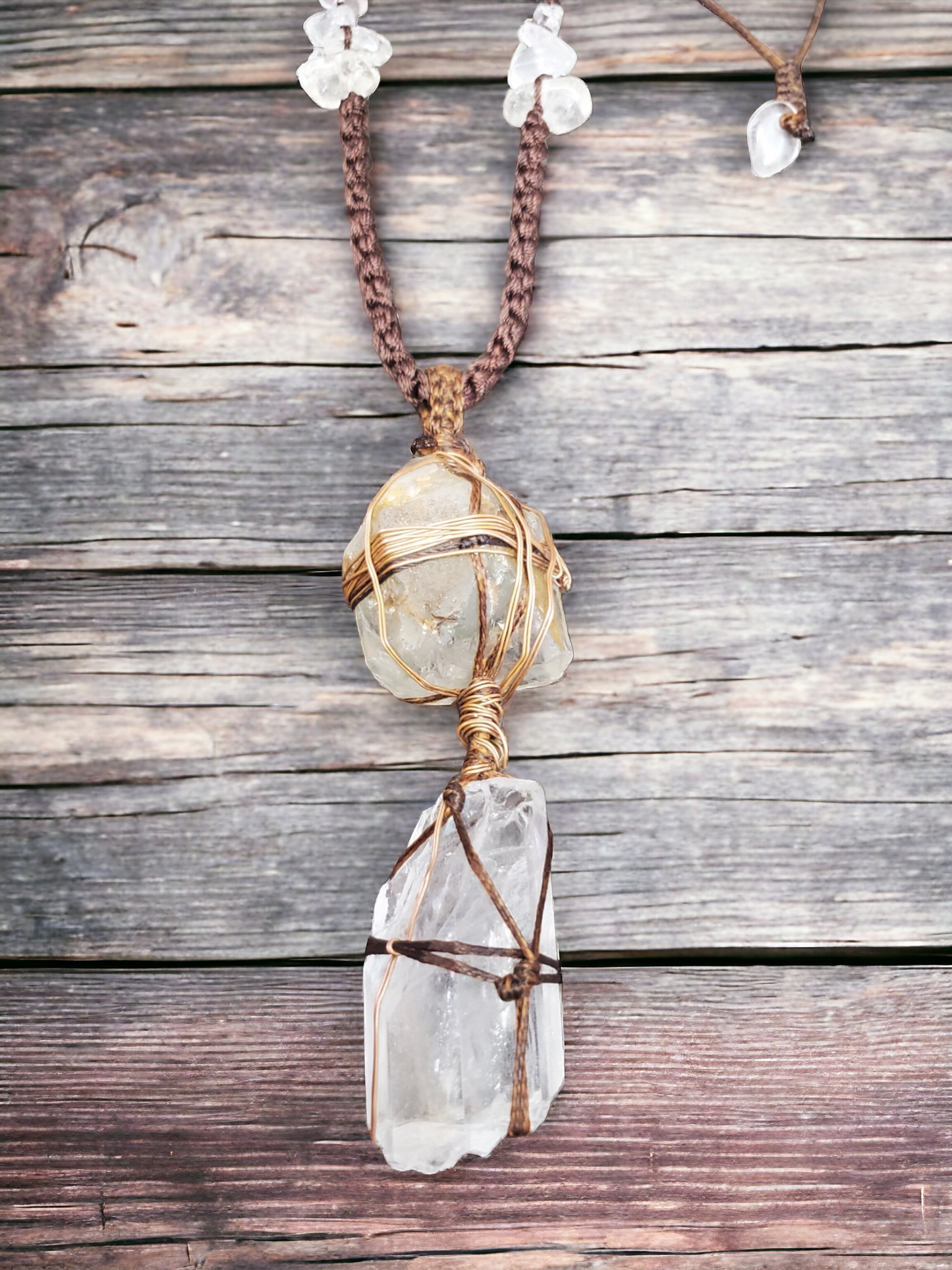 Double power Copper & Tibetan Quartz Necklace