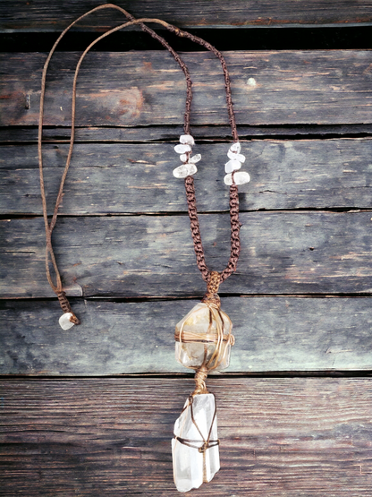 Double power Copper & Tibetan Quartz Necklace