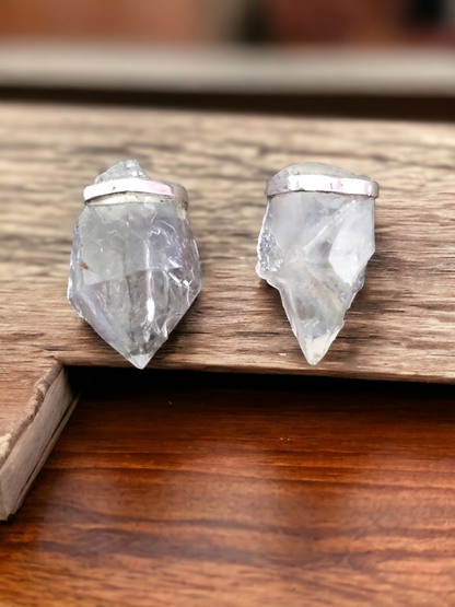 Rough Quartz earrings on Sterling Silver