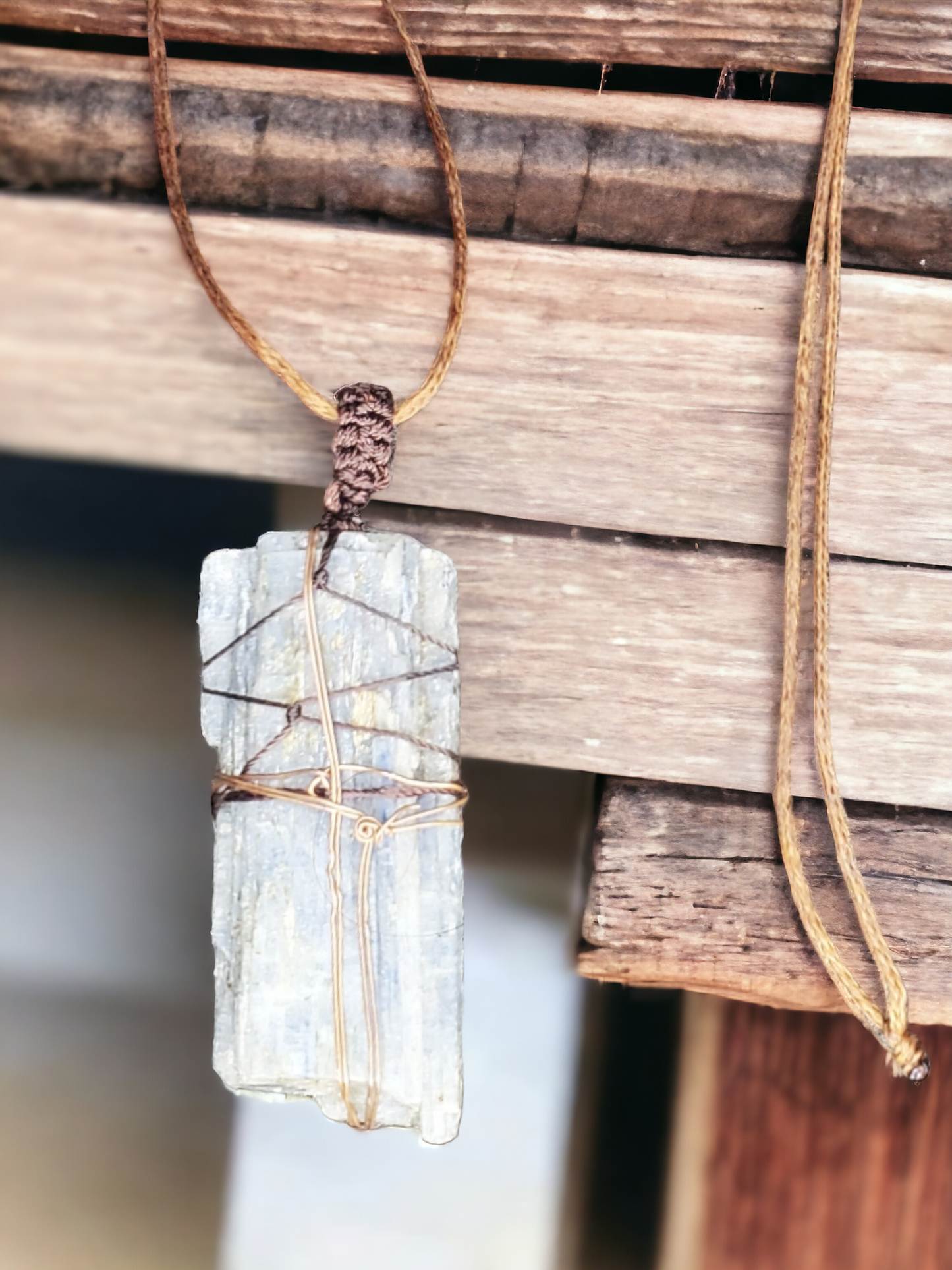 Kyanite and Copper pendant HANDMADE