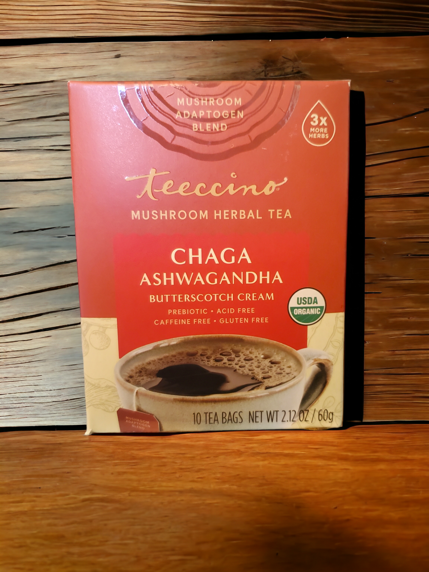 Chaga Ashwagandha Mushroom Butterscotch Cream Tea