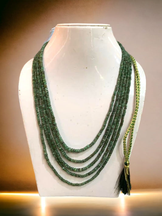 Natural Uncut Emerald - 5 strand