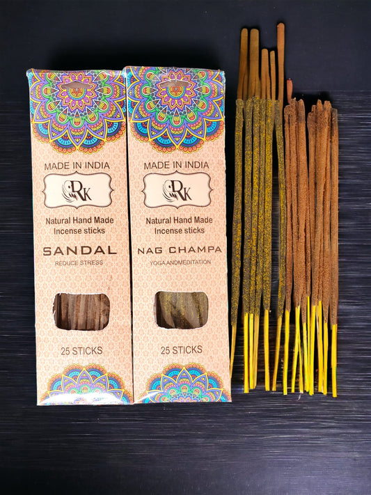 Hand rolled NATURAL incense toxin-free x 2 pack (50 sticks)